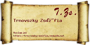Trnovszky Zsófia névjegykártya